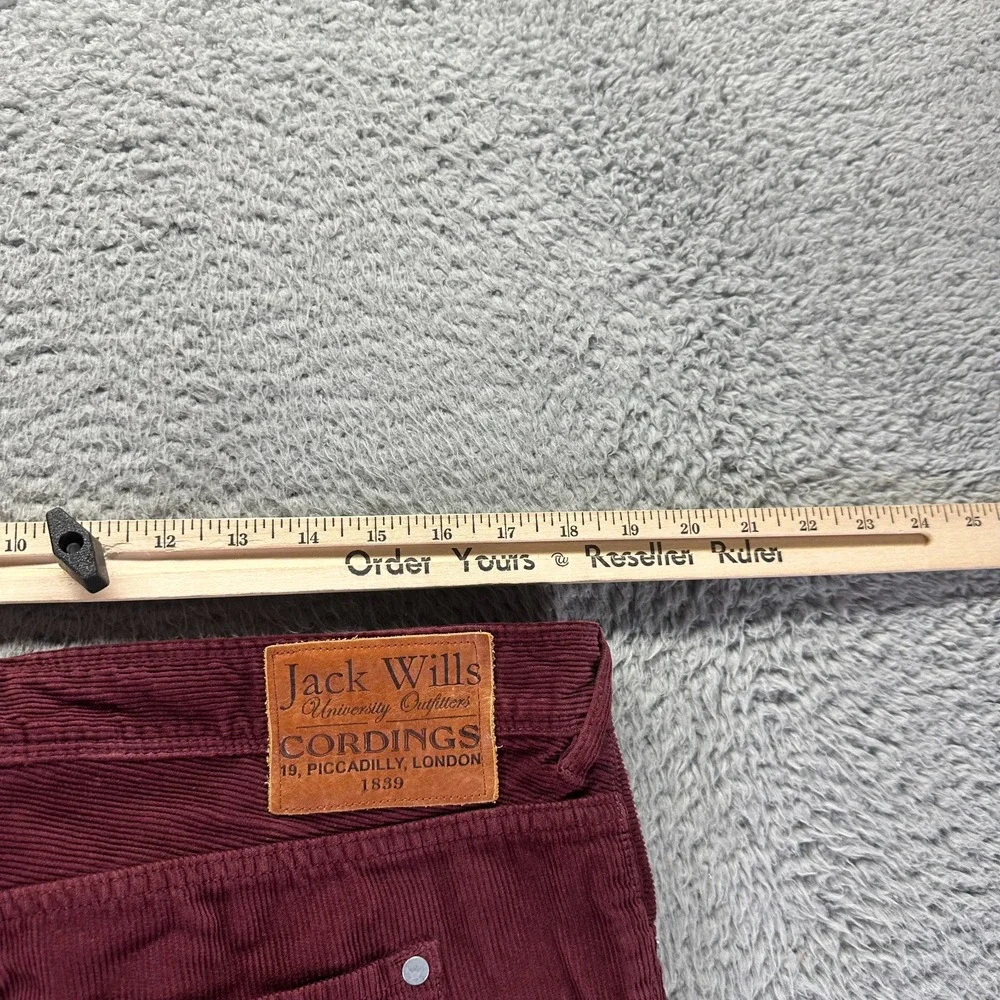 Jack Wills Pant Womens 36x30 Red Cotton Corduroy Chino Straight Preppy Business